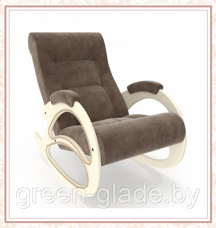 Кресло-качалка модель 4 каркас Дуб шампань ткань Verona Brown с лозой