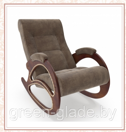 Кресло-качалка модель 4 каркас Орех ткань Verona Brown с лозой