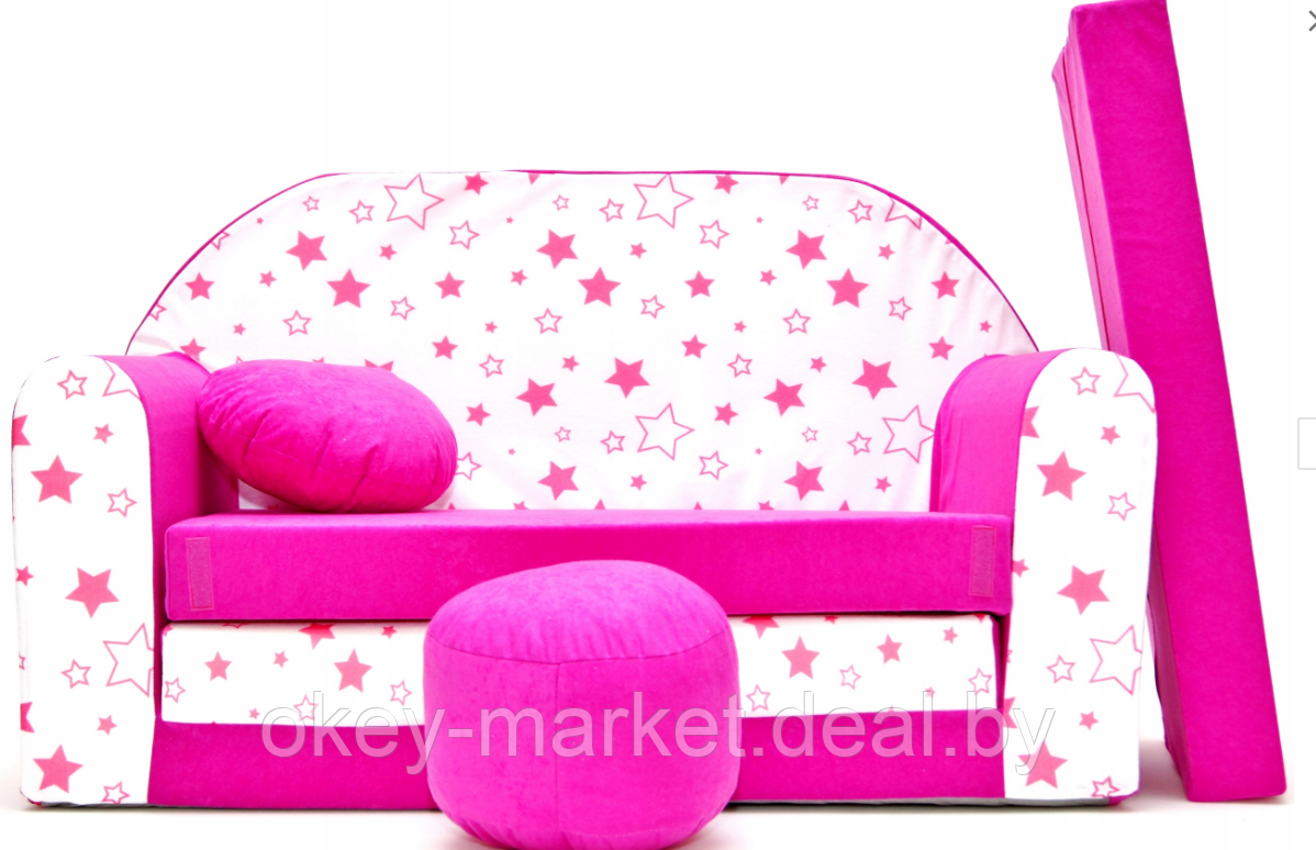 Детский мини диван Розовая звезда 54678 - фото 1 - id-p112095686