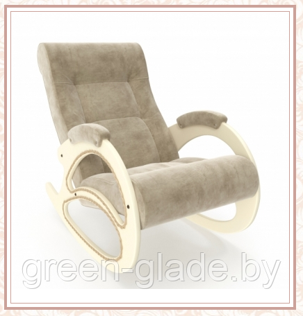 Кресло-качалка модель 4 каркас Дуб шампань ткань Verona Vanilla с лозой