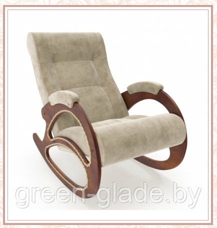 Кресло-качалка модель 4 каркас Орех ткань Verona Vanilla с лозой