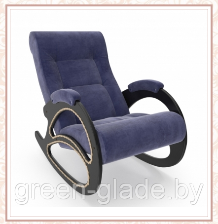 Кресло-качалка модель 4 каркас Венге ткань Verona Denim Blue с лозой