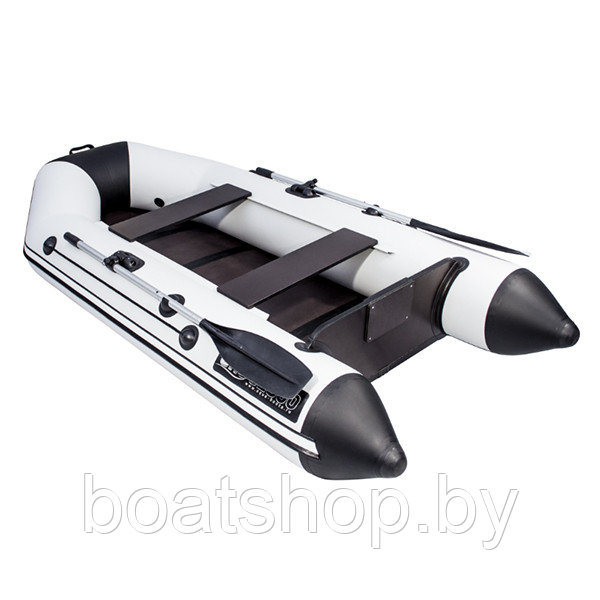 Надувная моторно-килевая лодка Аква 2800 слань-книжка киль светло-серый/черный - фото 3 - id-p112096644