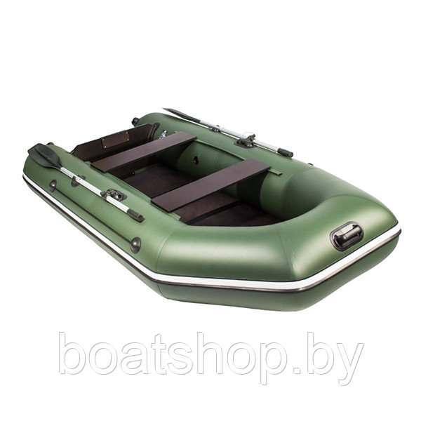 Надувная моторно-килевая лодка Аква 2900 слань-книжка киль зеленый - фото 4 - id-p112096654