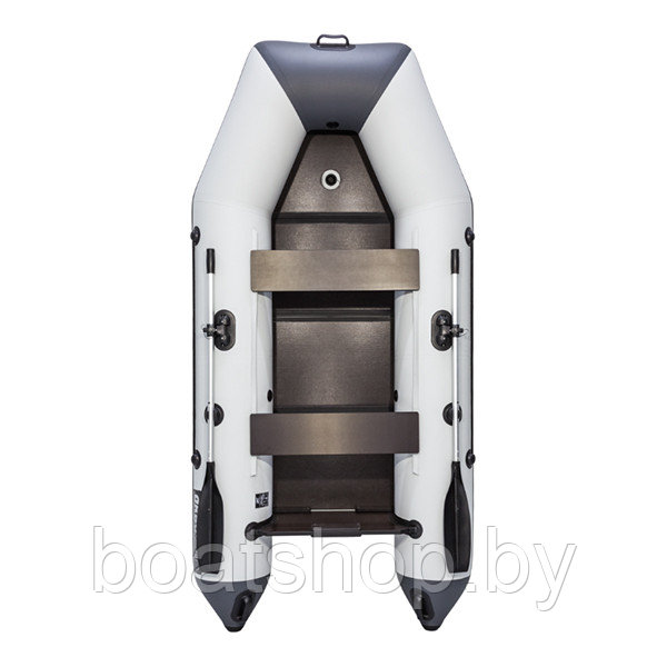 Надувная моторно-килевая лодка Аква 2900 слань-книжка киль светло-серый/графит, фото 1