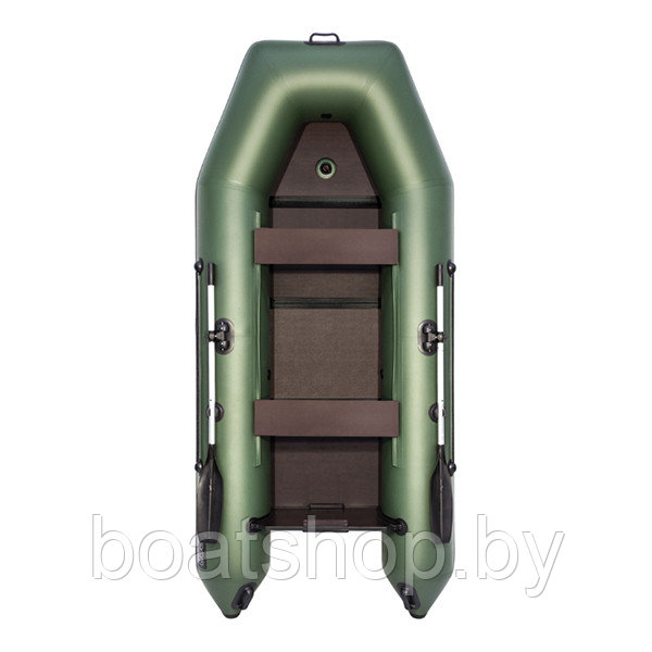 Надувная моторно-килевая лодка Аква 3200 слань-книжка киль зеленый, фото 1