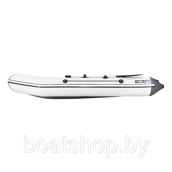 Надувная моторно-килевая лодка Аква 3200 слань-книжка киль cветло-серый/графит - фото 5 - id-p112096842