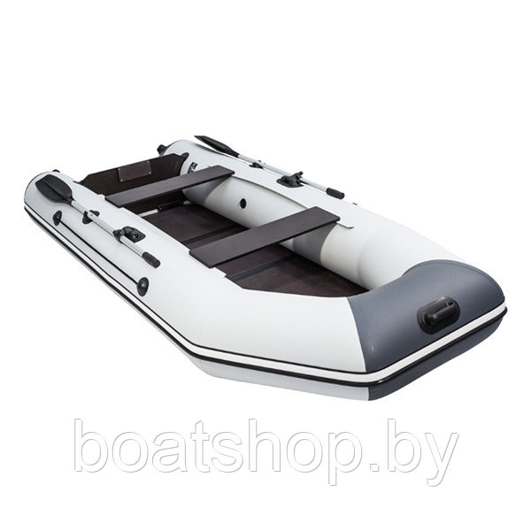 Надувная моторно-килевая лодка Аква 3200 слань-книжка киль cветло-серый/графит - фото 4 - id-p112096842