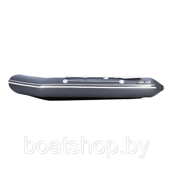 Надувная моторно-килевая лодка Аква 3200 слань-книжка киль графит/светло-серый - фото 5 - id-p112096847