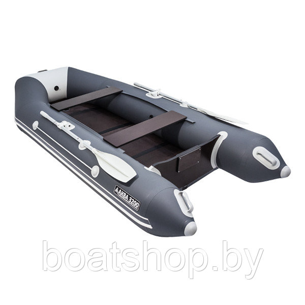 Надувная моторно-килевая лодка Аква 3200 слань-книжка киль графит/светло-серый - фото 3 - id-p112096847