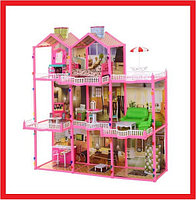 6992 Домик для кукол Барби, игровой кукольный домик FASHION DOLL HOUSE, 245 предметов, 109 см, свет