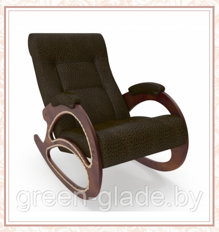 Кресло-качалка модель 4 каркас Орех экокожа Vegas Light Amber с лозой