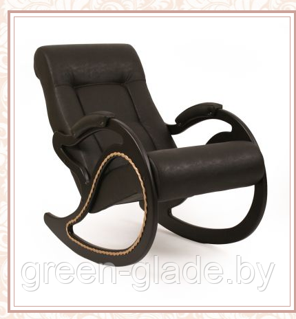 Кресло-качалка модель 7 каркас Венге экокожа Дунди-108 темно-коричн. матовый - фото 1 - id-p5534478