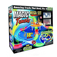 MAGIC TRACKS (МЭДЖИК ТРЭКС) 360 деталей с мостом, Светящаяся гоночная трасса