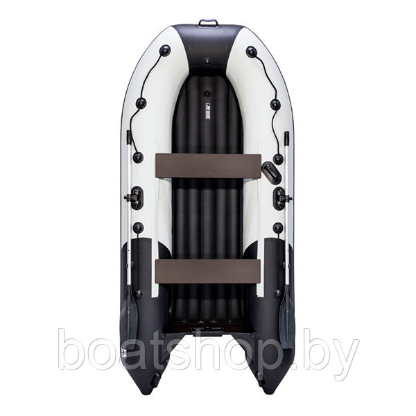 Надувная моторно-килевая лодка Ривьера Компакт 3200 НДНД "Комби" светло-серый/черный