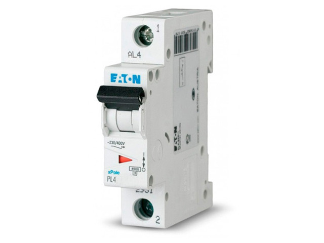 Выключатель автоматический Eaton PL4 1P 10А, тип С, 4.5кА, 1M (АВТ. ВЫКЛ. PL4 1P 10А, ТИП С, 4.5КА, 1M) - фото 1 - id-p112120362