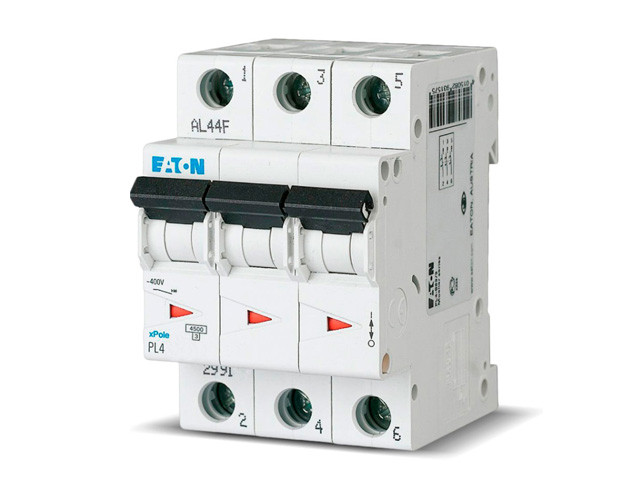Выключатель автоматический Eaton PL4 3P 16А, тип C, 4.5кА, 3M - фото 1 - id-p112120583