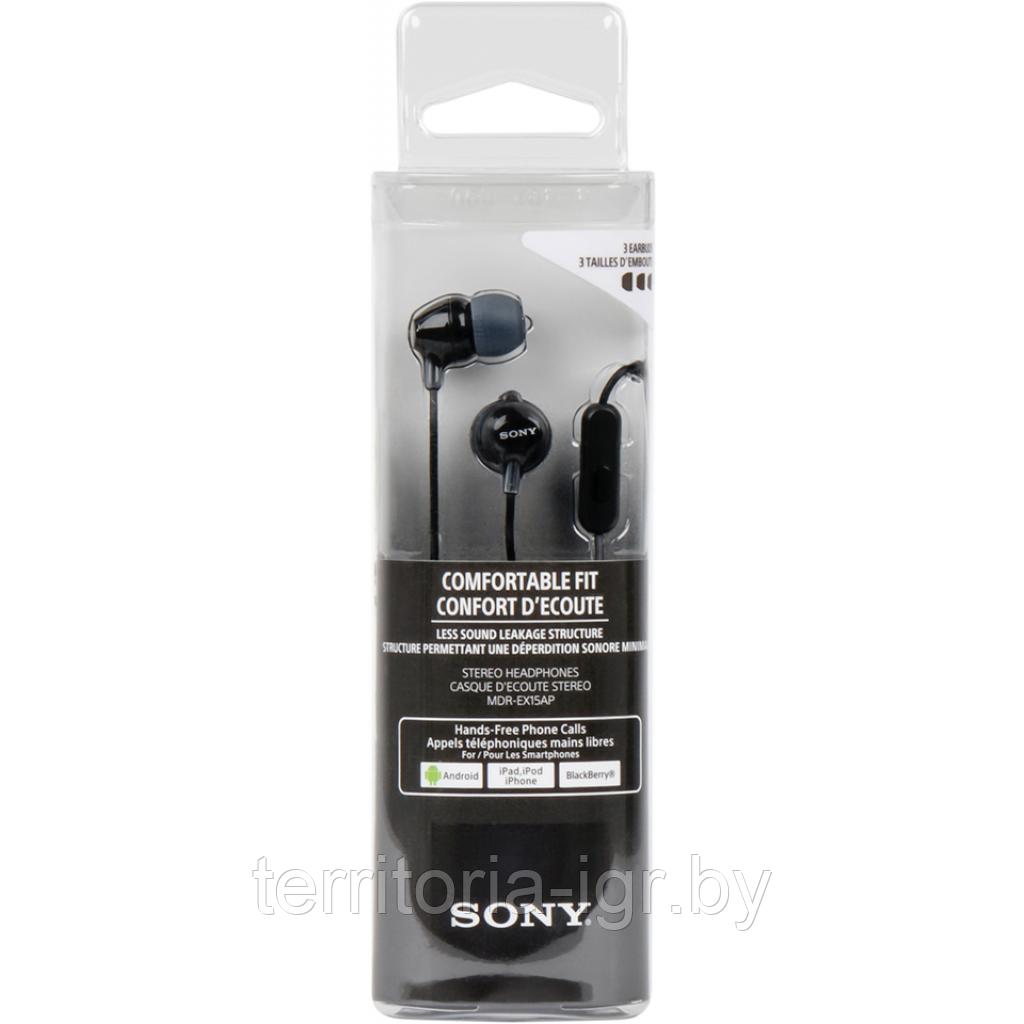 Гарнитура MDR-EX15AP черный Sony