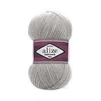 Пряжа Ализе Супервош (Alize Superwash) цвет 21 серый меланж