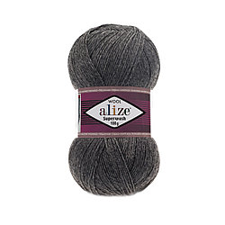 Пряжа Ализе Супервош (Alize Superwash) цвет 182 средне-серый меланж