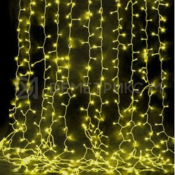 Гирлянда "Светодиодный Дождь" 2х3м, постоянное свечение, прозрачный провод, 230 В, диоды Желтые, 448 LED