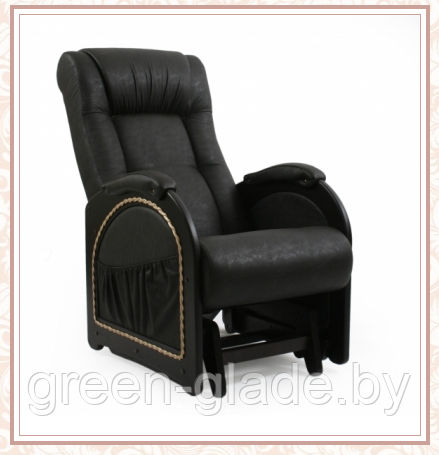 Кресло-качалка глайдер модель 48 каркас Венге экокожа Дунди-108 лоза - фото 1 - id-p31409109