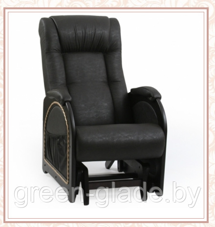 Кресло-качалка глайдер модель 48 каркас Венге экокожа Дунди-108 лоза - фото 3 - id-p31409109