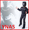 Детский карнавальный костюм с мышцами Черная пантера (Black Panther), для мальчика новогодний на утренник, фото 3