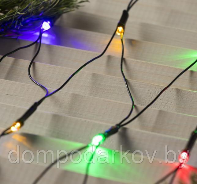 Гирлянда "Сеть", 1.6 х 1.6 м, LED-144-220V, 8 режимов, нить тёмная, свечение мульти - фото 2 - id-p112150068