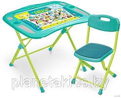Набор детской мебели Пушистая азбука с органайзером и подставкой NKP1/4 (бирюзовый)