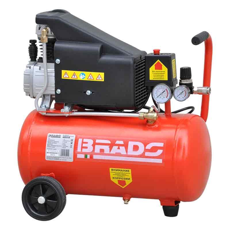 Компрессор BRADO AR25S (до 180 л/мин, 8 атм, 25 л, 220 В, 1.50 кВт)