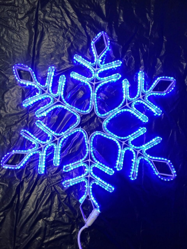 LED фигура Снежинка синяя мерцающая, с контроллером, 86х86см - фото 1 - id-p112121410