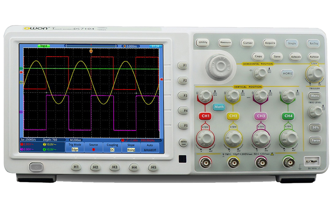 Осциллограф цифровой OWON TDS7104 с сенсорным дисплеем