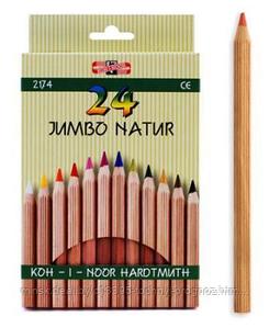 Карандаши цветные KOH-I-NOOR "Jumbo Natur" 24 цвета