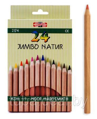 Карандаши цветные KOH-I-NOOR "Jumbo Natur" 24 цвета - фото 1 - id-p2412457