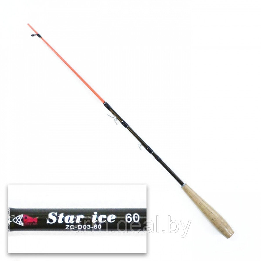 Удочка зимняя Star Ice SkyFish, 60 см, рукоять пробка, 50% карбон - фото 1 - id-p112215552