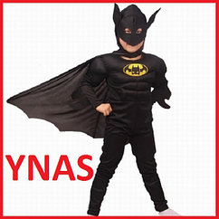 Детский карнавальный костюм "Бэтмен" с мышцами новогодний новый год (размеры S/M/L), для мальчика
