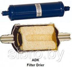 Фильтр-осушитель ADK-164 1/2"  в комплекте с 2-мя гайками.