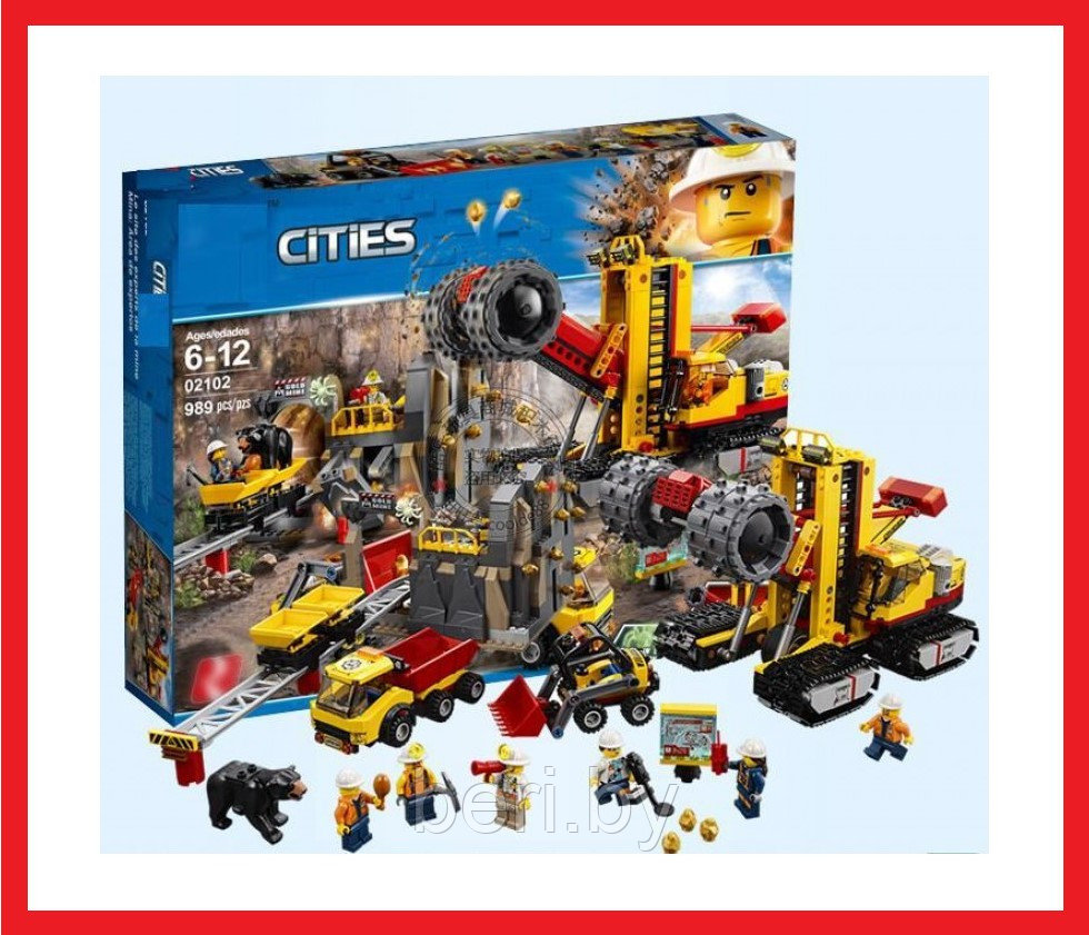 02102 Конструктор Lepin CITIES "Шахта", 989 деталей, аналог Lego 60188