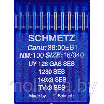  Иглы SCHMETZ для пром. швейных машин  UY 128 GAS SES(№70) уп 10 шт. 