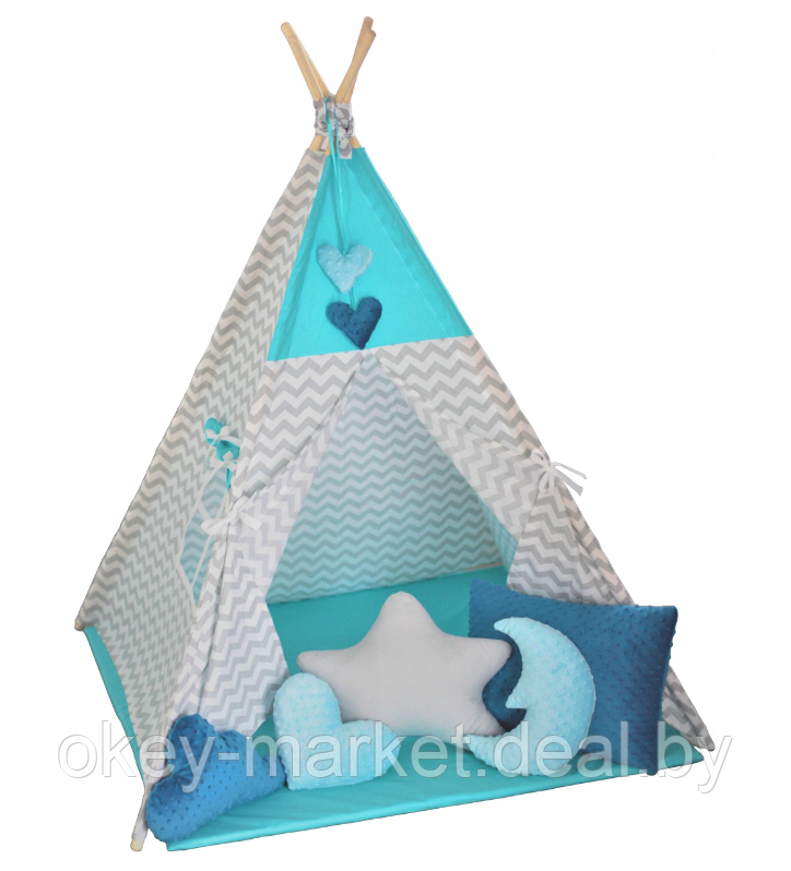 Tipi XXL Палатка 5 пушистых подушек + мат. 4616 - фото 1 - id-p112299991