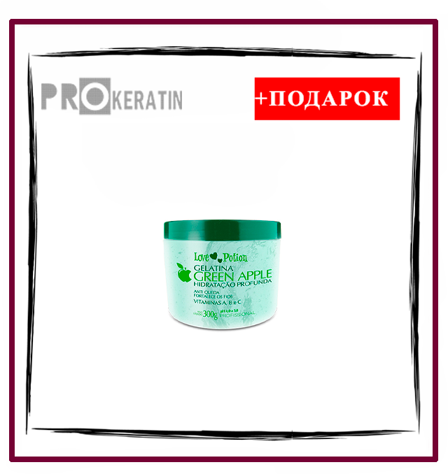 Коллагеновый восполнитель LOVE POTION Gelatina Green Apple 300 ml