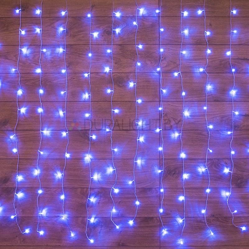Гирлянда "Светодиодный Дождь" 2х6м, постоянное свечение, черный провод, 230 В, диоды Синие, 1140 LED