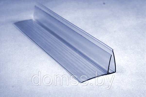 Пристенный профиль 16 мм прозрачный для поликарбоната, длина 6м - фото 1 - id-p112324896