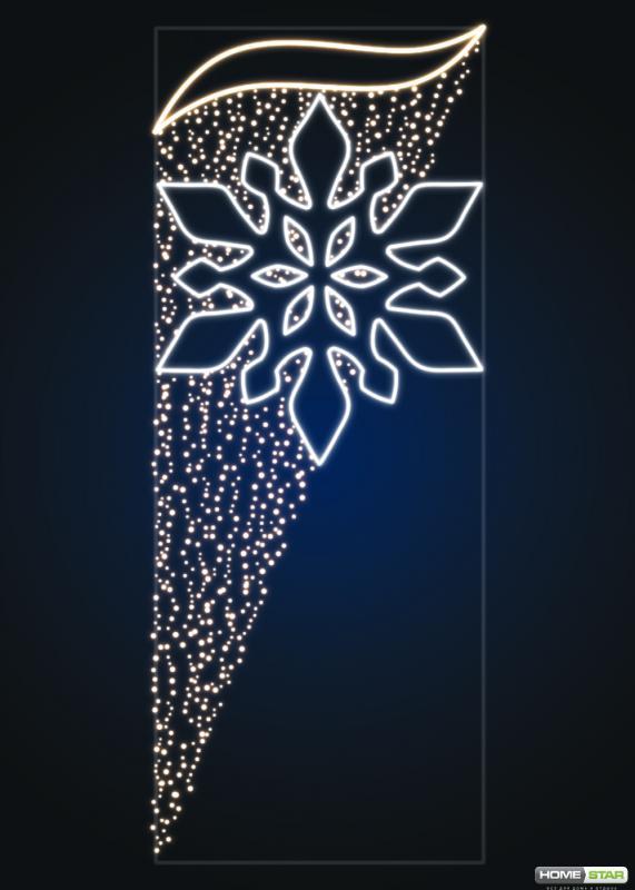 Консоль уличная Снежинка на шторе - фото 1 - id-p105597096