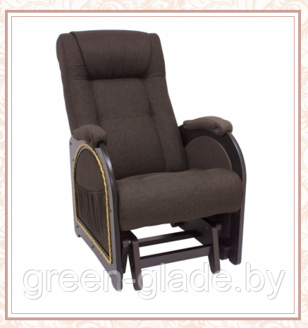 Кресло-качалка глайдер модель 48 каркас Венге ткань Falcone Brown - фото 1 - id-p24056186