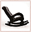Кресло-качалка с подножкой модель 44 каркас Венге экокожа Орегон перламутр-120 без лозы, фото 2
