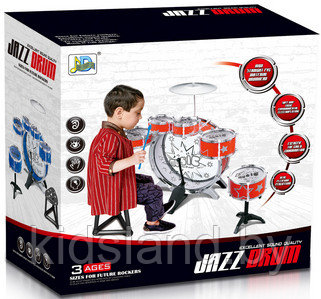 Детская барабанная установка со стульчиком Jazz Drum арт. 518-101B - фото 2 - id-p112351875