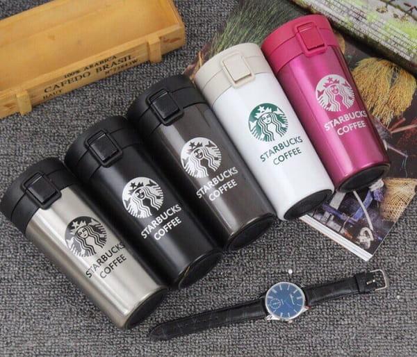 Термокружка Starbucks с крышкой розовая - фото 3 - id-p63267639
