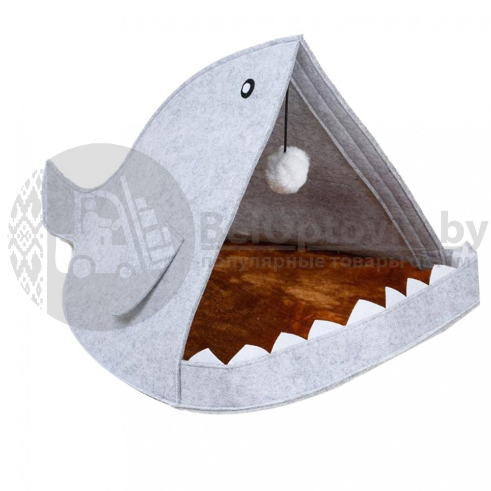 Домик для Кота - Акула с бубоном Темно-серый - фото 5 - id-p112361904